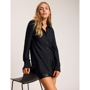 Commando The Classic Oversized Button Down Shirt in Black Size XL Size